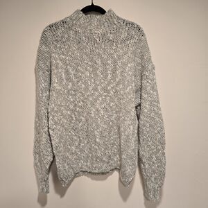 Vintage Sweater Chunky Knit Gray Slouchy 22W Womens Wool Blend Classic Winter